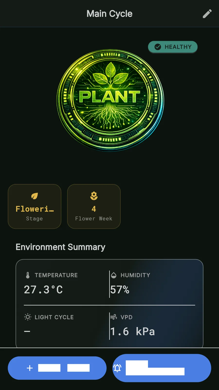 AGS plant detail screen